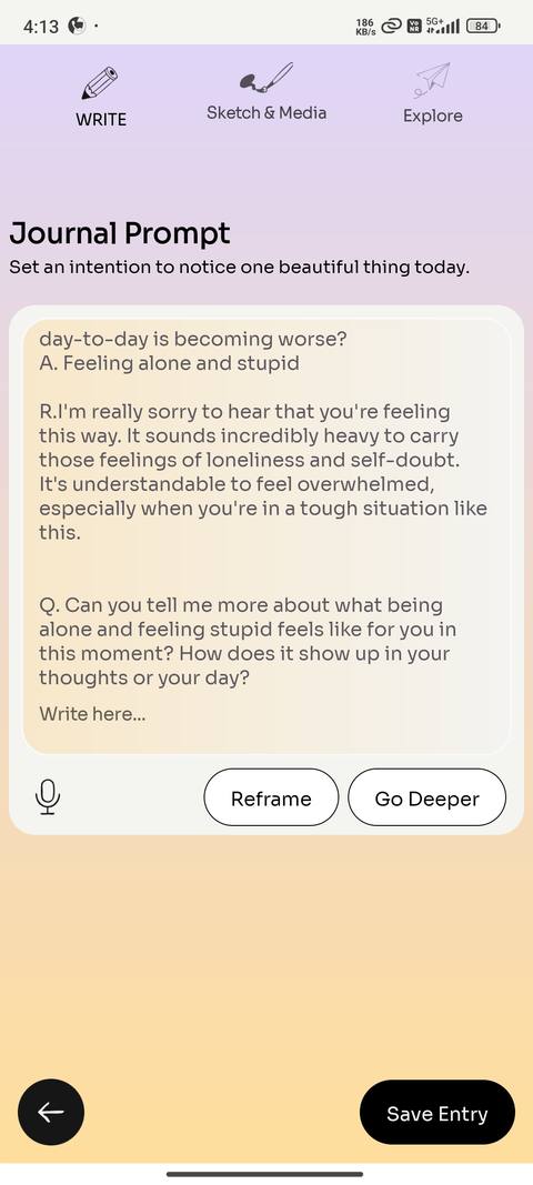 Tyllia AI guided journaling