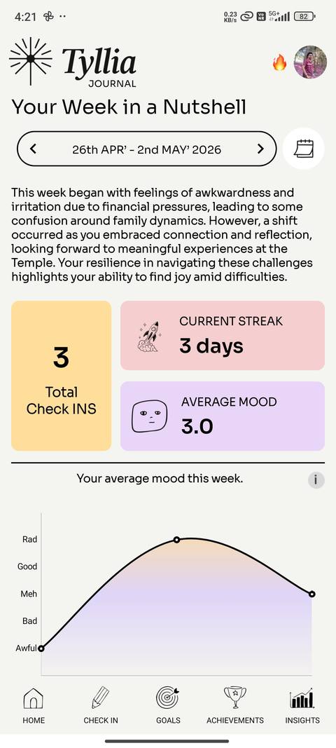 Tyllia weekly mood insights